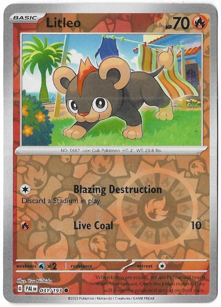 Litleo [031/193] - SV02: Paldea Evolved (PAL) - Reverse Holofoil