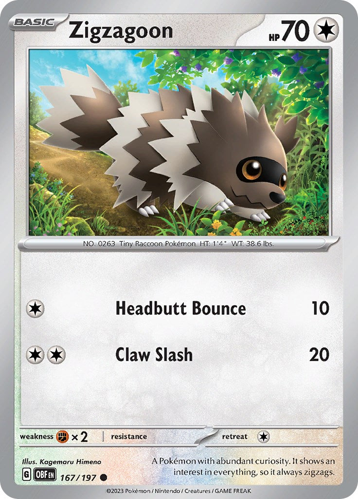 Zigzagoon [167/197] - SV03: Obsidian Flames (OBF)