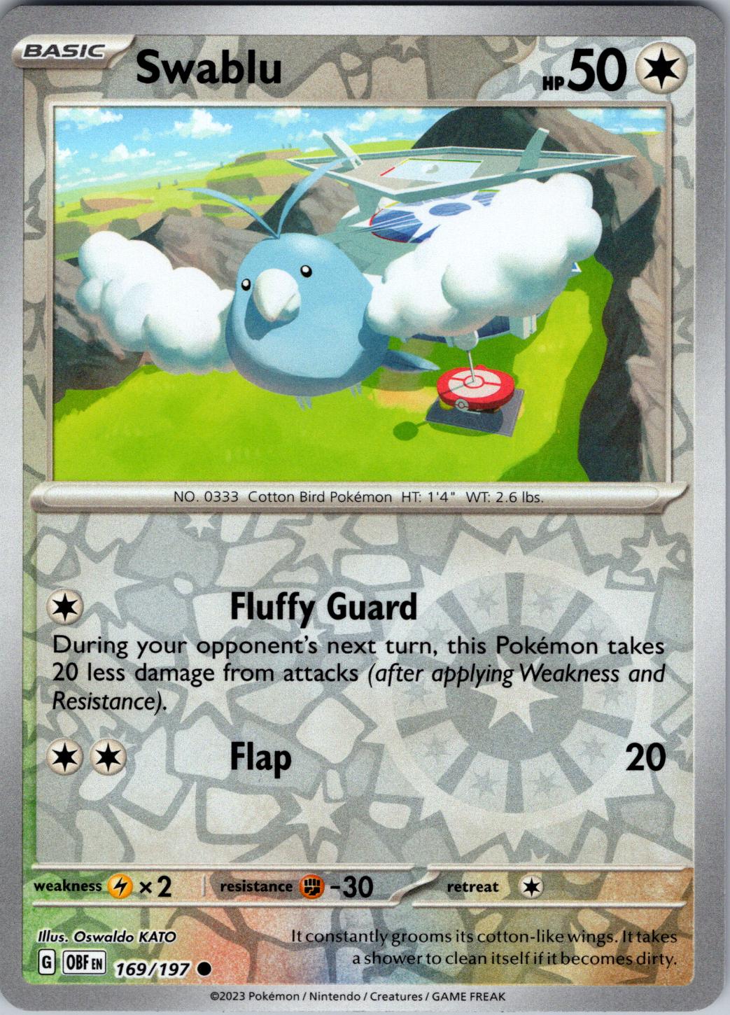 Swablu [169/197] - SV03: Obsidian Flames (OBF) - Reverse Holofoil