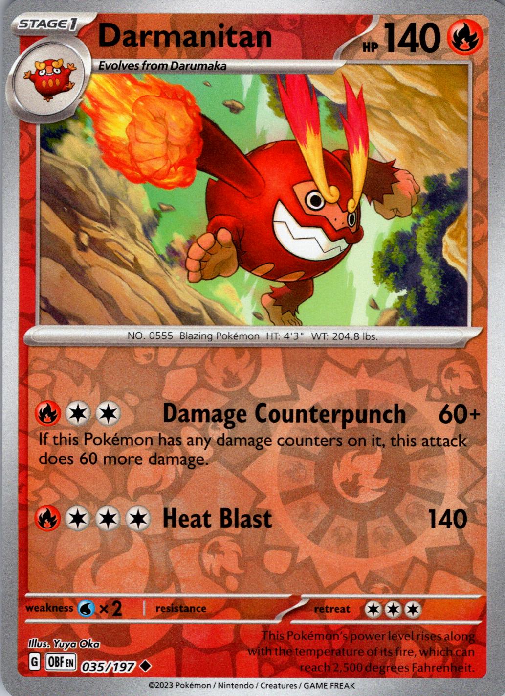 Darmanitan [035/197] - SV03: Obsidian Flames (OBF) - Reverse Holofoil