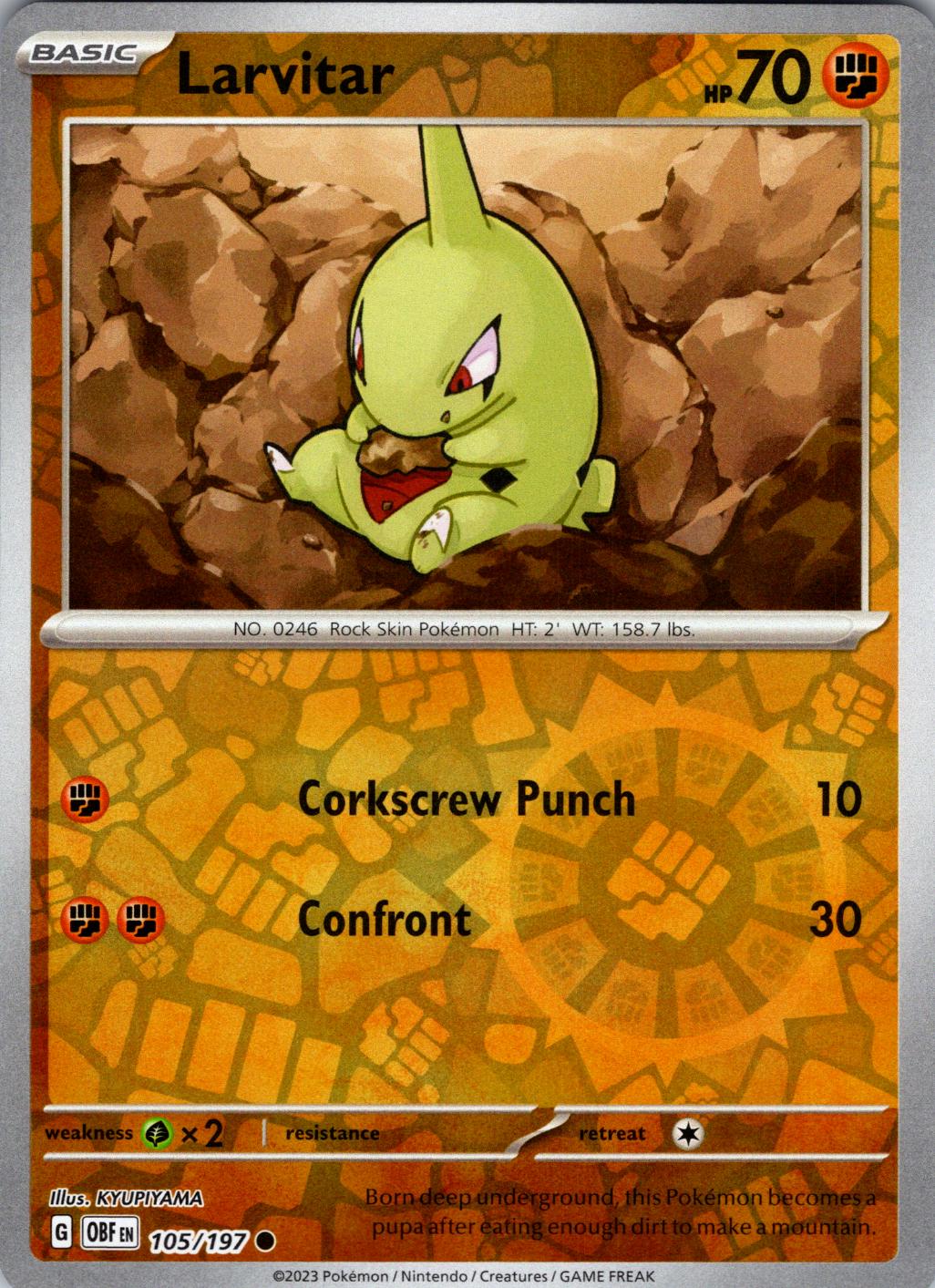 Larvitar [105/197] - SV03: Obsidian Flames (OBF) - Reverse Holofoil