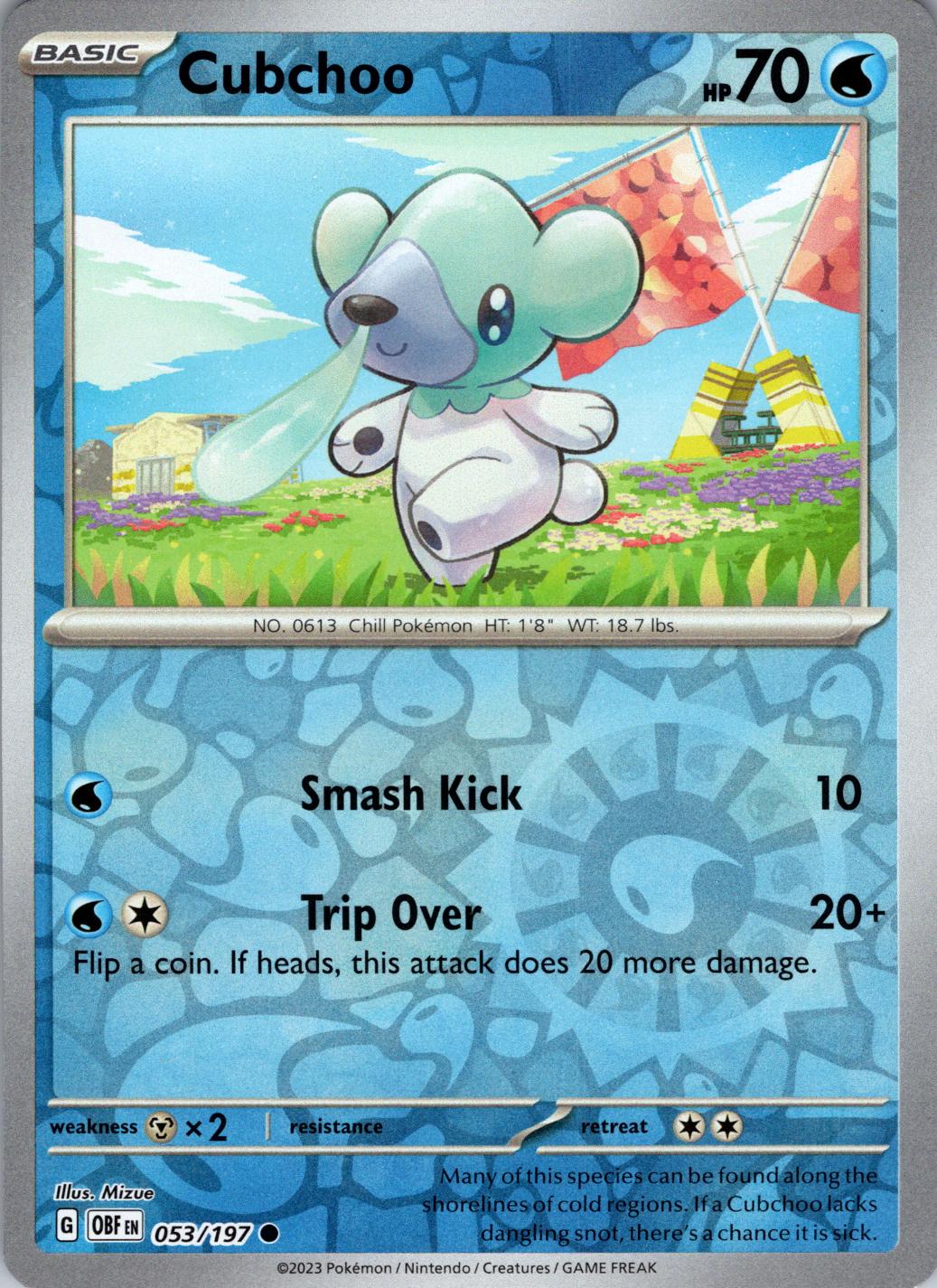 Cubchoo [053/197] - SV03: Obsidian Flames (OBF) - Reverse Holofoil