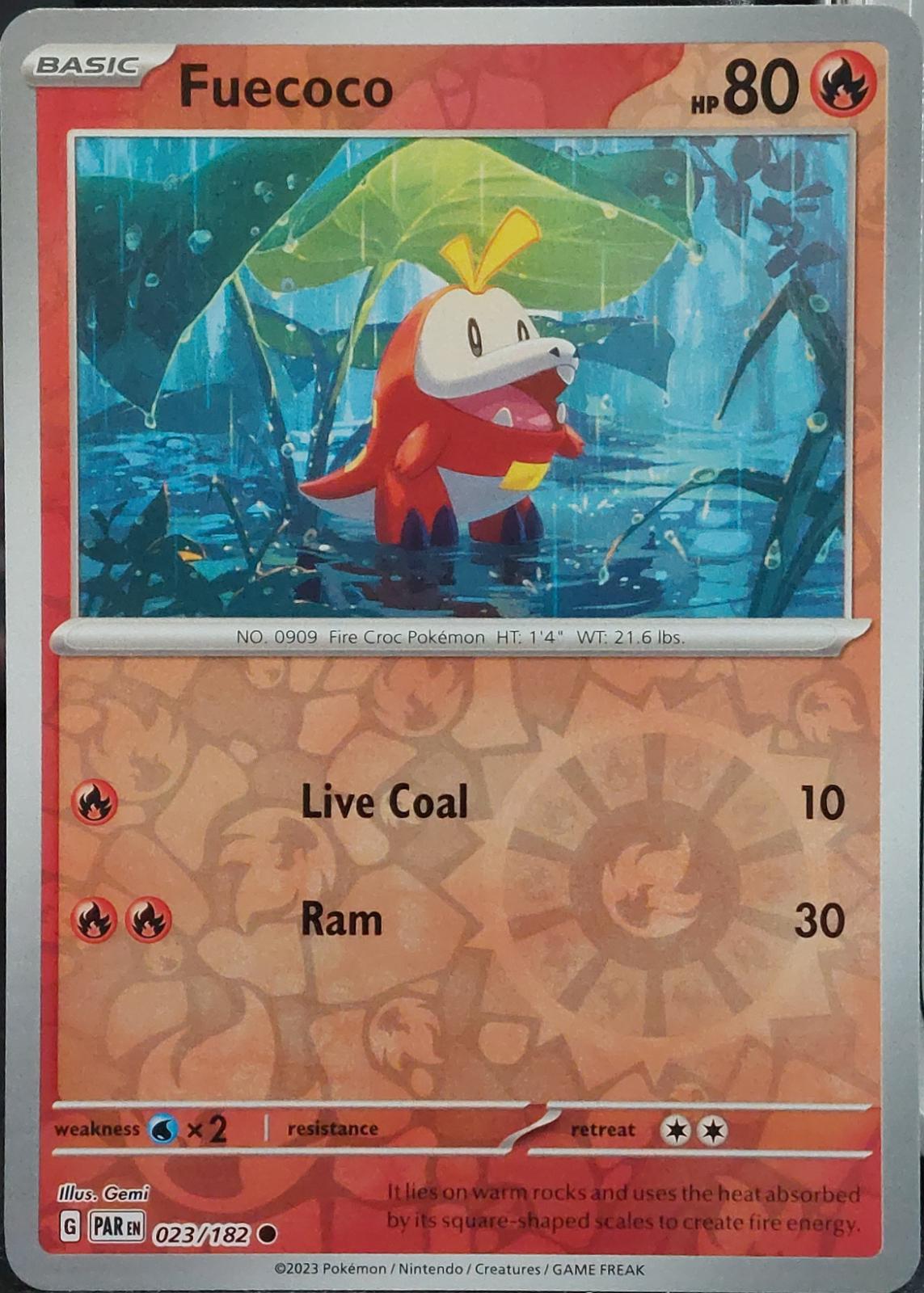 Fuecoco [023/182] - SV04: Paradox Rift (PAR) - Reverse Holofoil