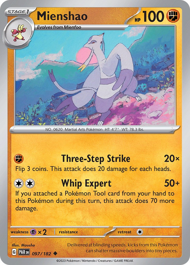 Mienshao - 097/182 [097/182] - SV04: Paradox Rift (PAR) - Reverse Holofoil