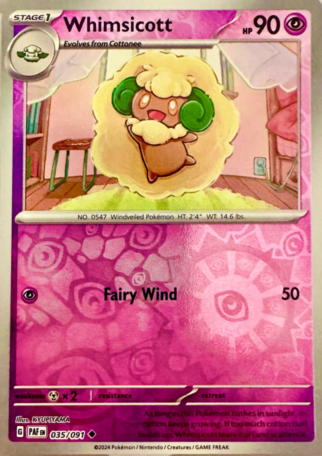 Whimsicott [035/091] - SV: Paldean Fates (PAF) - Reverse Holofoil