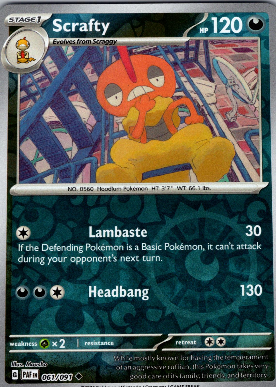 Scrafty [061/091] - SV: Paldean Fates (PAF) - Reverse Holofoil
