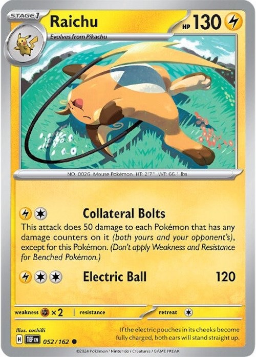 Raichu [052/162] - SV05: Temporal Forces (TEF) - Reverse Holofoil