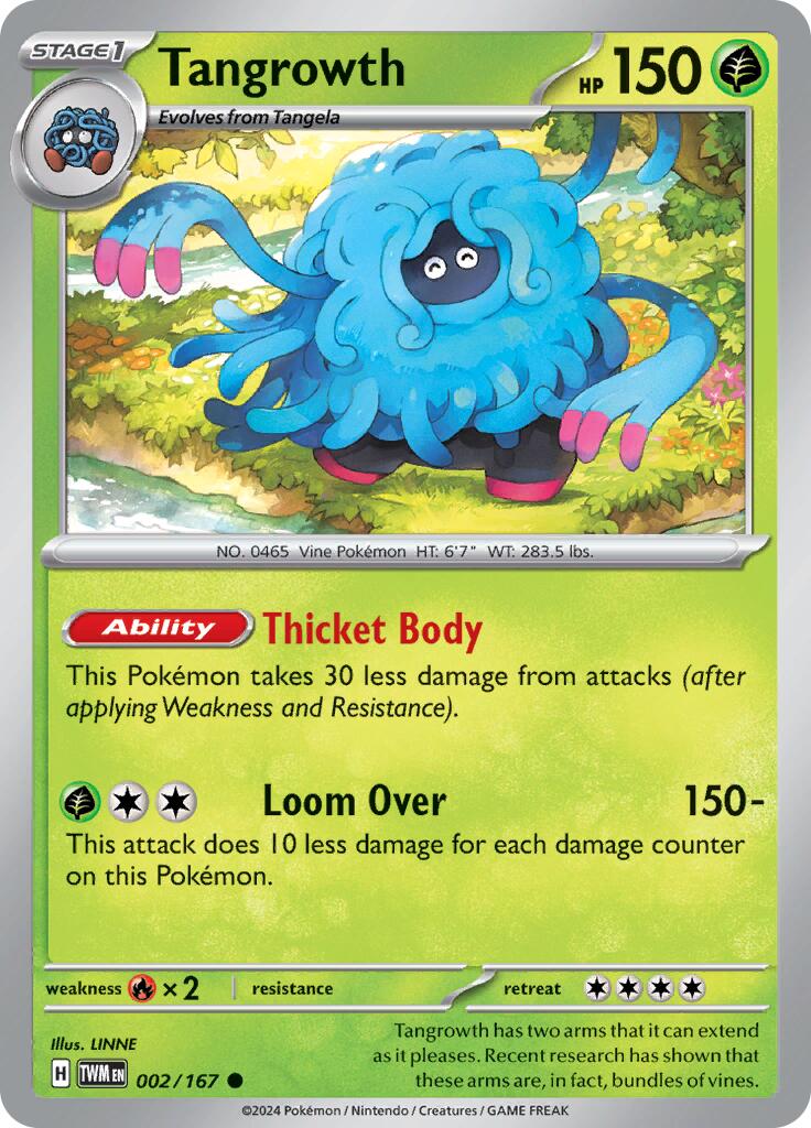 Tangrowth [002/167] - SV06: Twilight Masquerade (TWM) - Reverse Holofoil