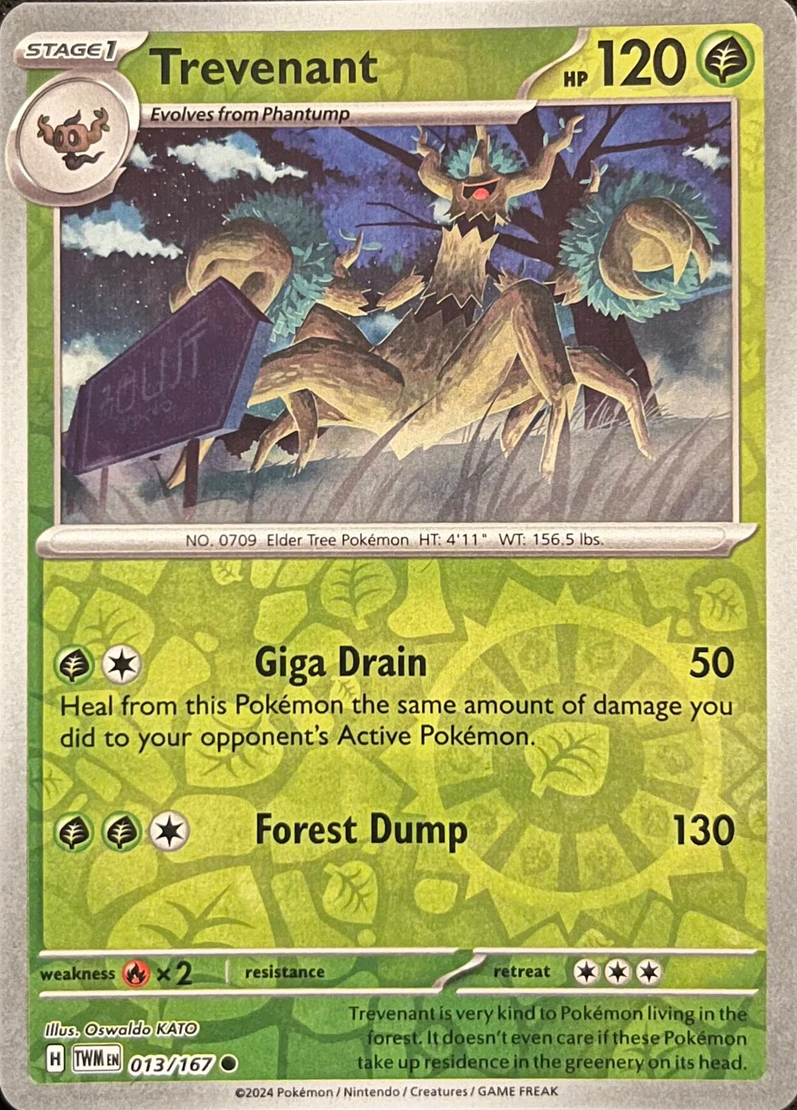 Trevenant [013/167] - SV06: Twilight Masquerade (TWM) - Reverse Holofoil