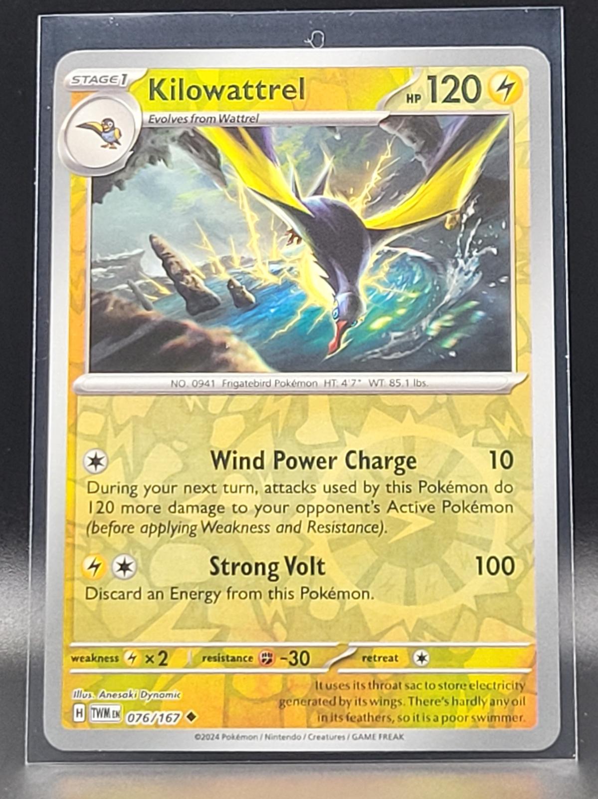 Kilowattrel [076/167] - SV06: Twilight Masquerade (TWM) - Reverse Holofoil