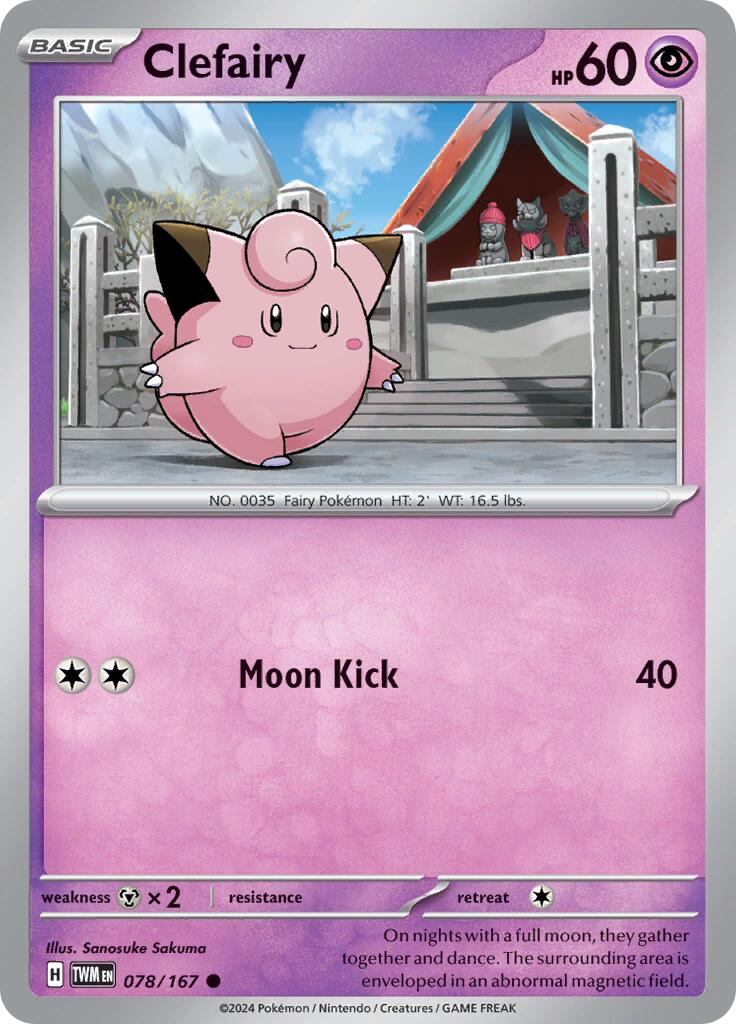 Clefairy [078/167] - SV06: Twilight Masquerade (TWM) - Reverse Holofoil