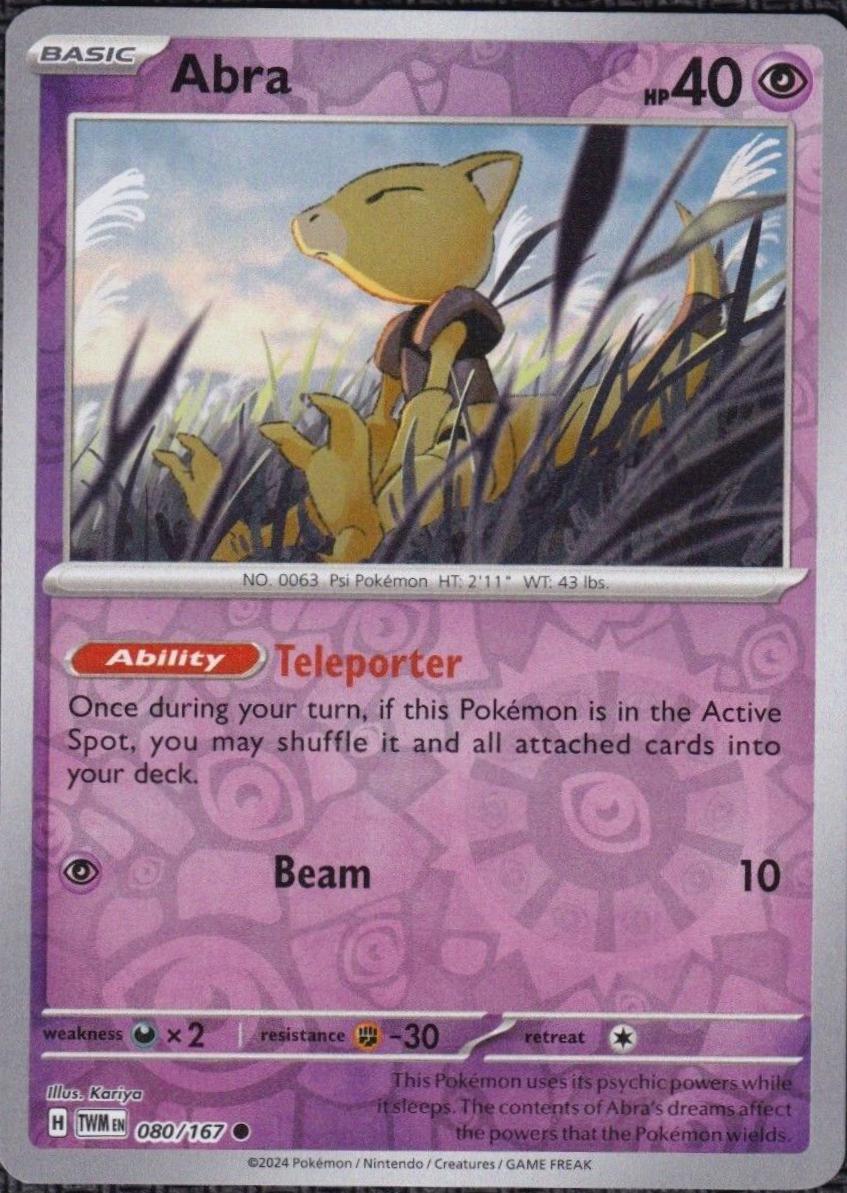 Abra [080/167] - SV06: Twilight Masquerade (TWM) - Reverse Holofoil