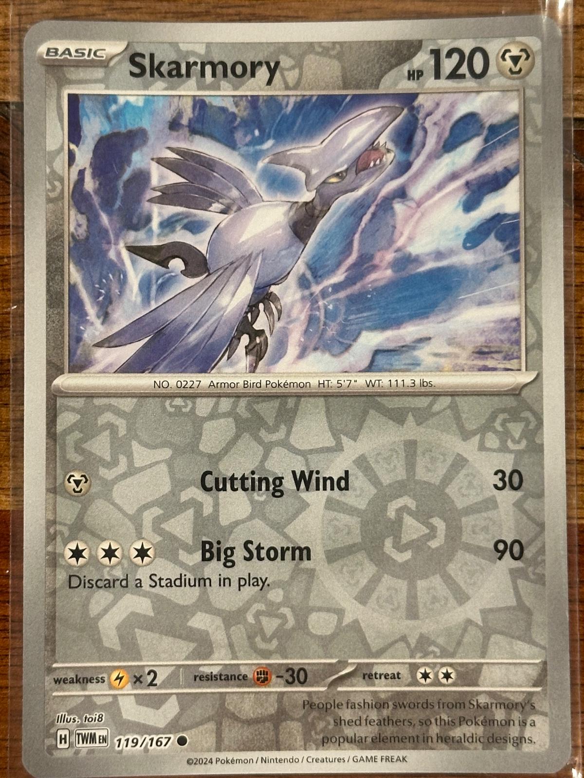 Skarmory [119/167] - SV06: Twilight Masquerade (TWM) - Reverse Holofoil