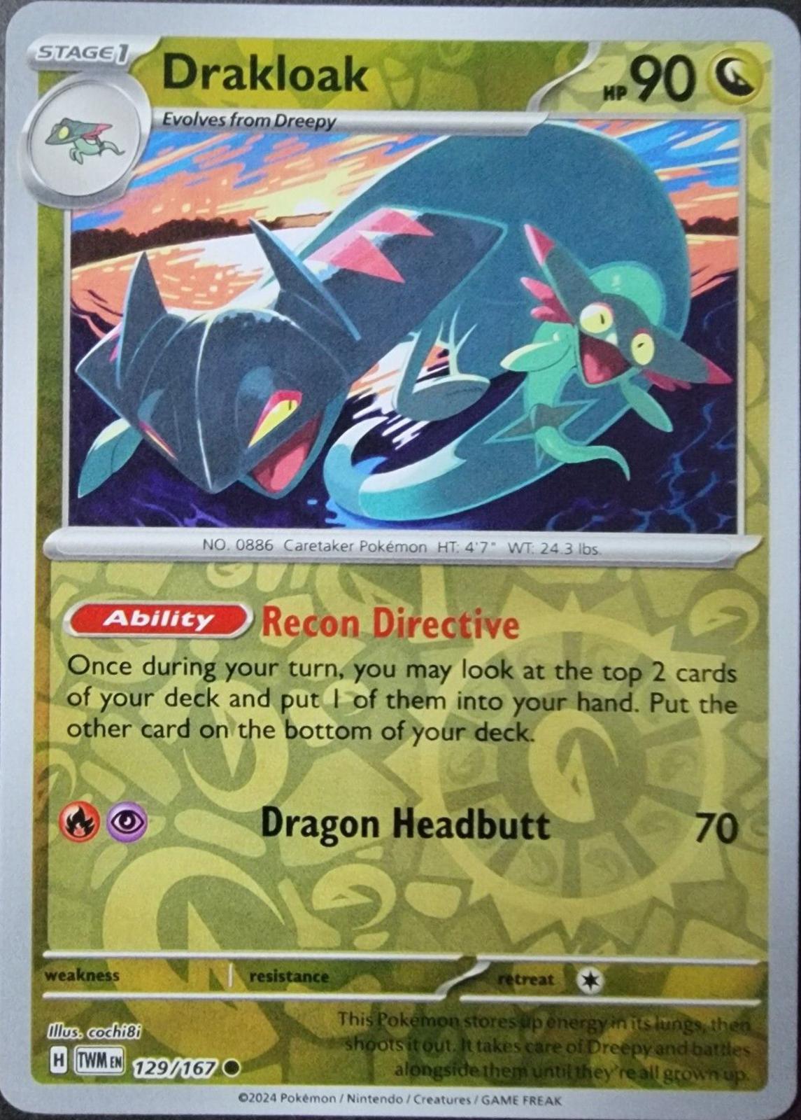 Drakloak [129/167] - SV06: Twilight Masquerade (TWM) - Reverse Holofoil