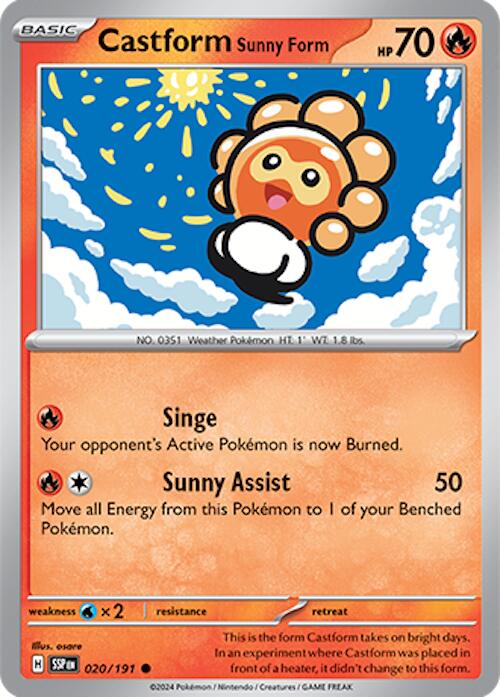 Castform Sunny Form - 020/191 [020/191] - SV08: Surging Sparks (SSP) - Reverse Holofoil