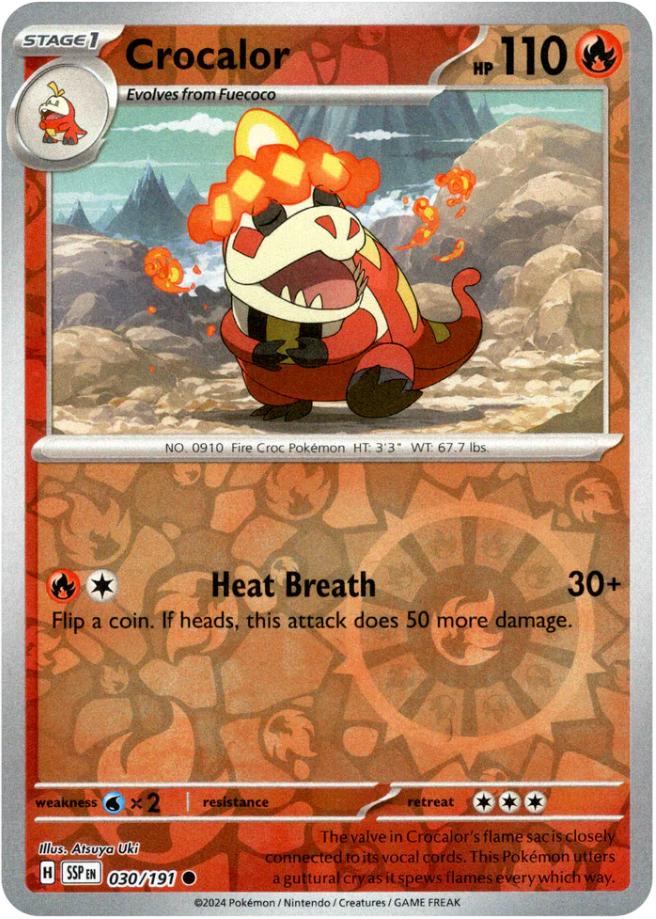 Crocalor [030/191] - SV08: Surging Sparks (SSP) - Reverse Holofoil