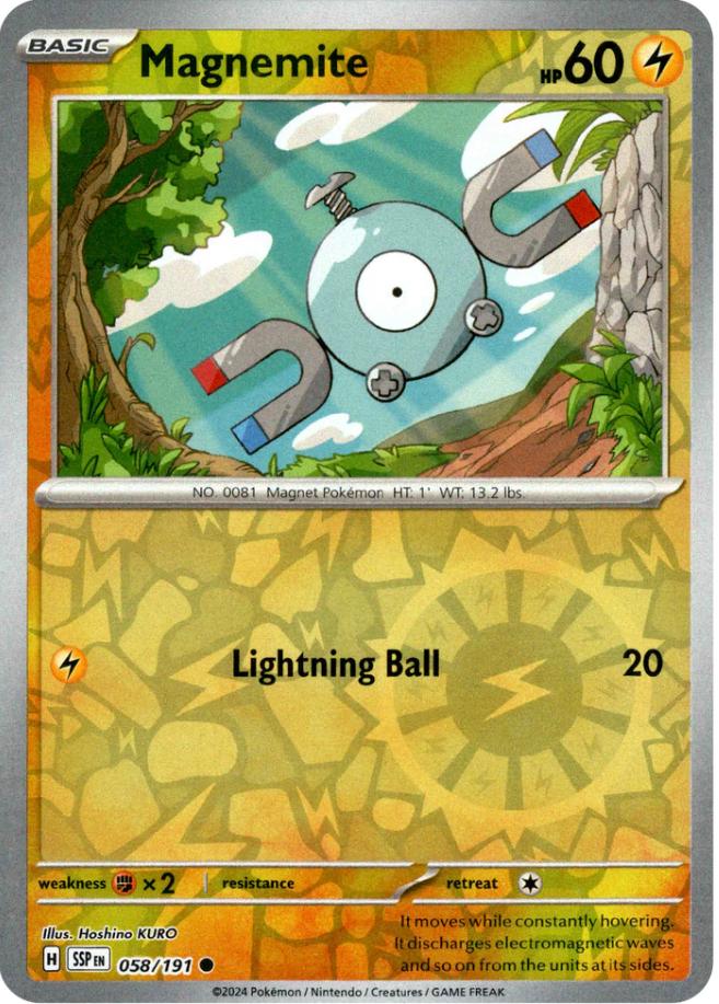 Magnemite [058/191] - SV08: Surging Sparks (SSP) - Reverse Holofoil