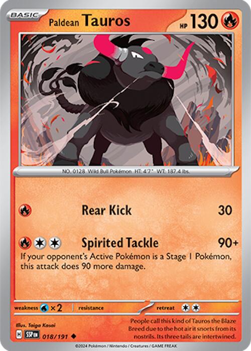 Paldean Tauros - 018/191 [018/191] - SV08: Surging Sparks (SSP)