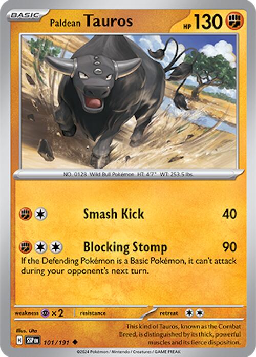 Paldean Tauros - 101/191 [101/191] - SV08: Surging Sparks (SSP) - Reverse Holofoil