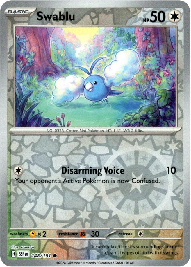 Swablu [148/191] - SV08: Surging Sparks (SSP) - Reverse Holofoil