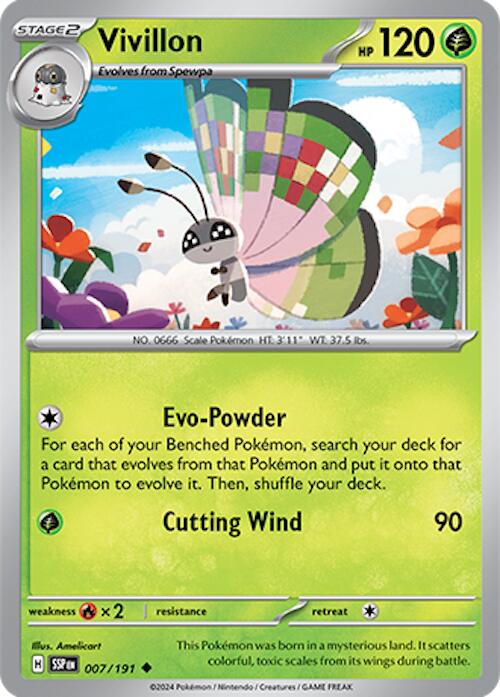 Vivillon - 007/191 [007/191] - SV08: Surging Sparks (SSP) - Reverse Holofoil