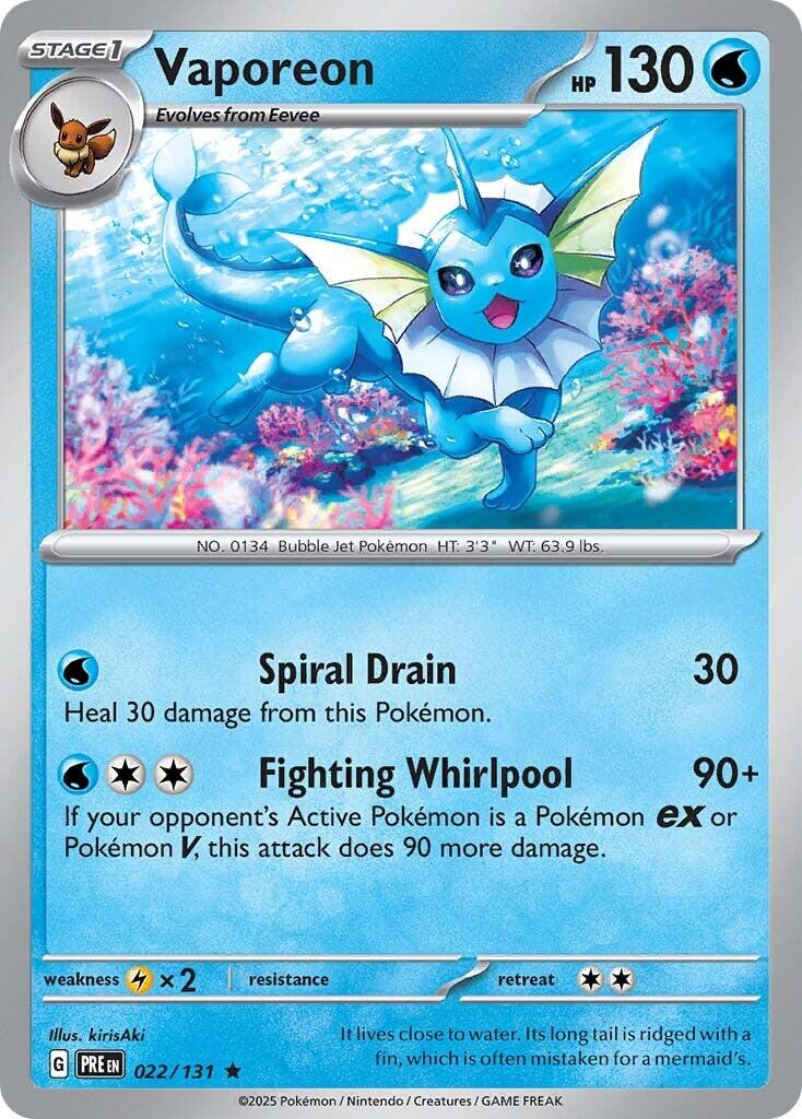 Vaporeon [022/131] - SV: Prismatic Evolutions (PRE) - Reverse Holofoil