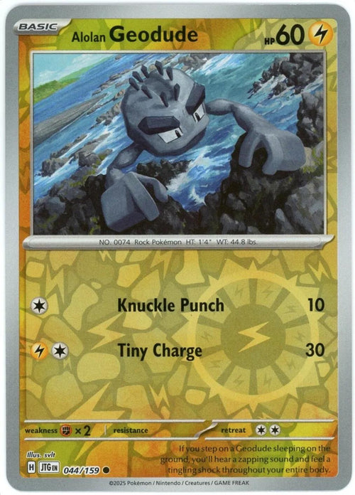 Alolan Geodude [044/159] - SV09: Journey Together (JTG) - Reverse Holofoil