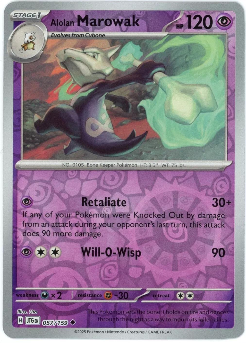 Alolan Marowak [057/159] - SV09: Journey Together (JTG) - Reverse Holofoil