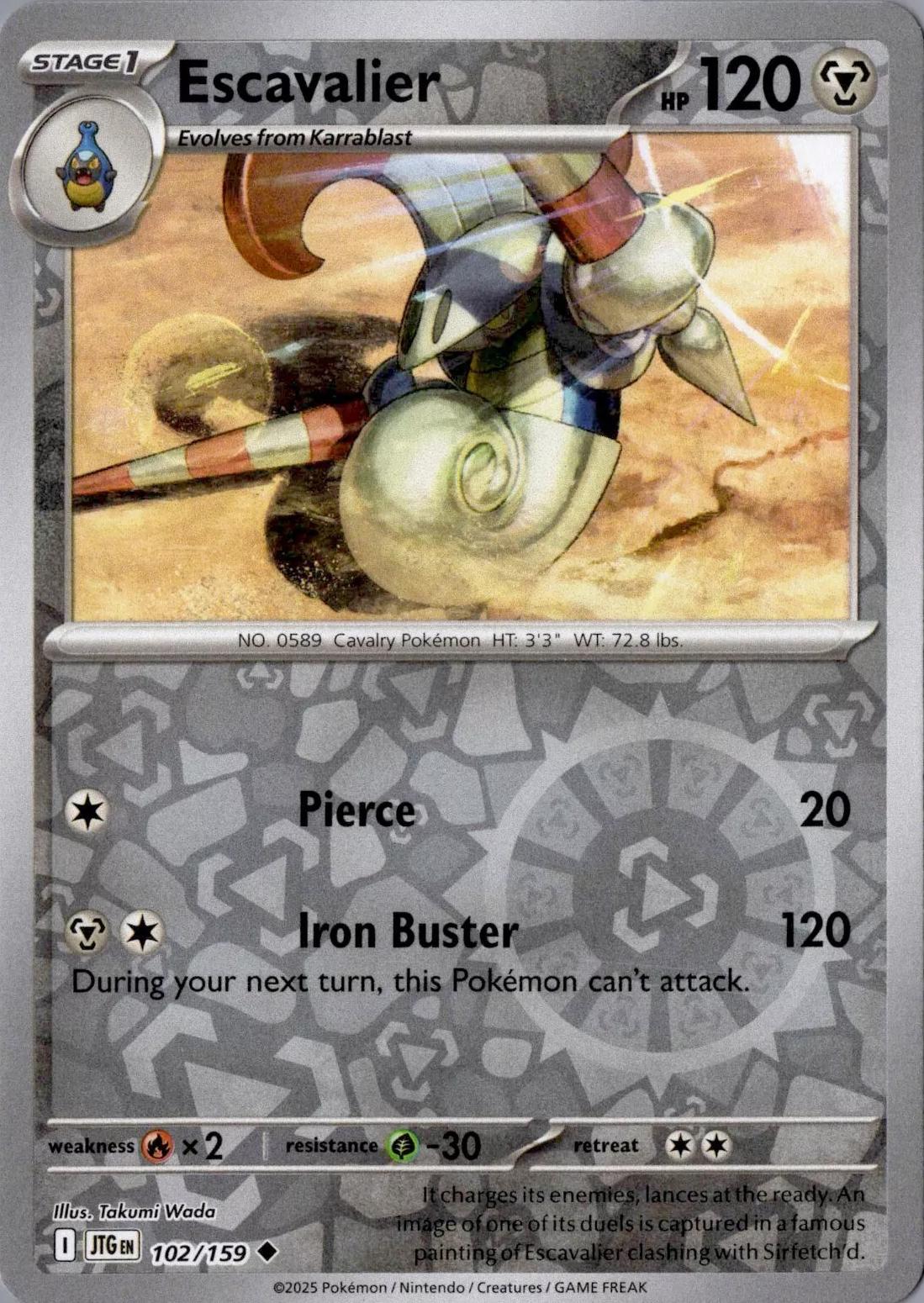 Escavalier [102/159] - SV09: Journey Together (JTG) - Reverse Holofoil