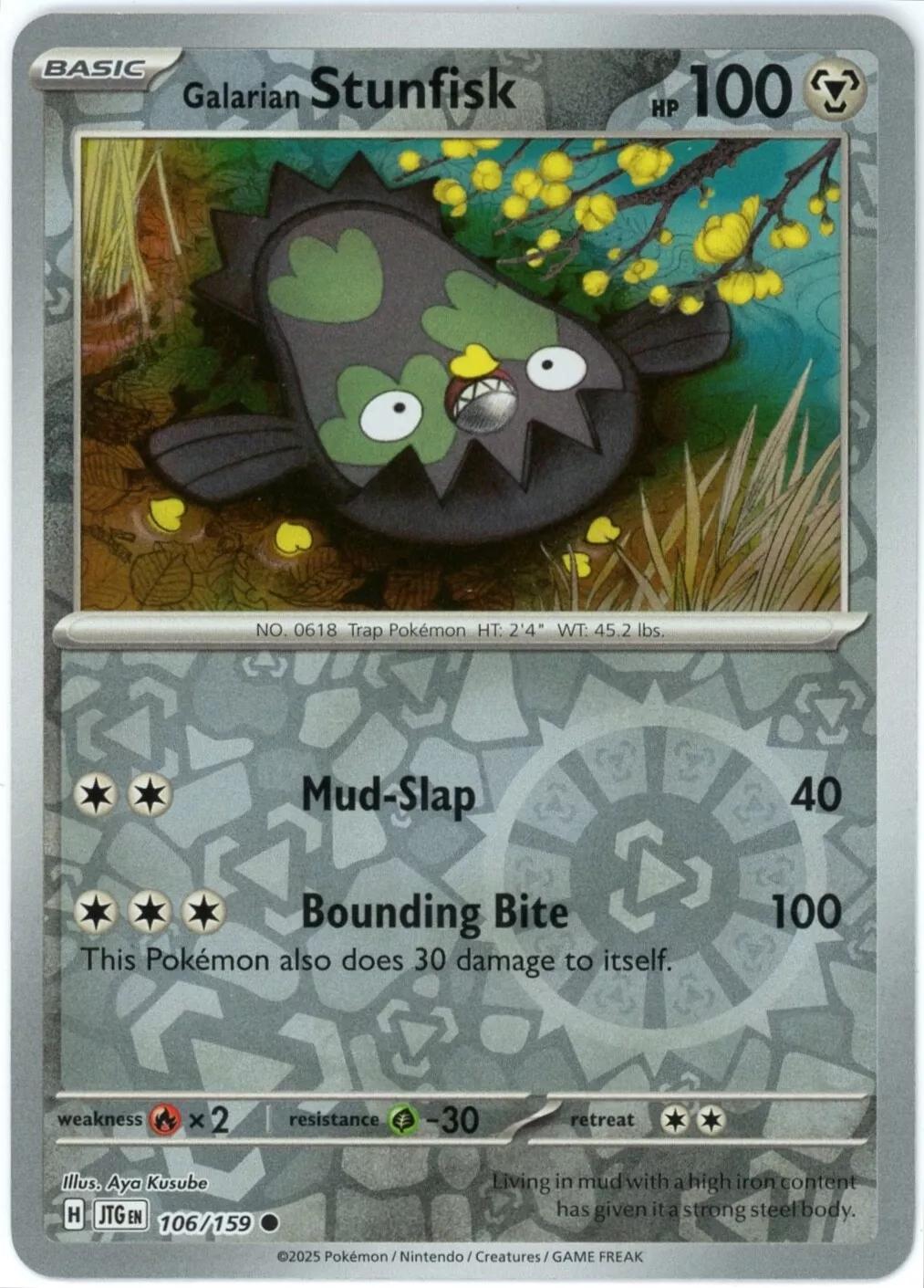 Galarian Stunfisk [106/159] - SV09: Journey Together (JTG) - Reverse Holofoil
