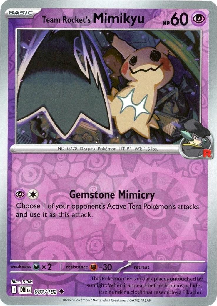 Team Rocket's Mimikyu [087/182] - SV10: Destined Rivals (DRI) - Reverse Holofoil