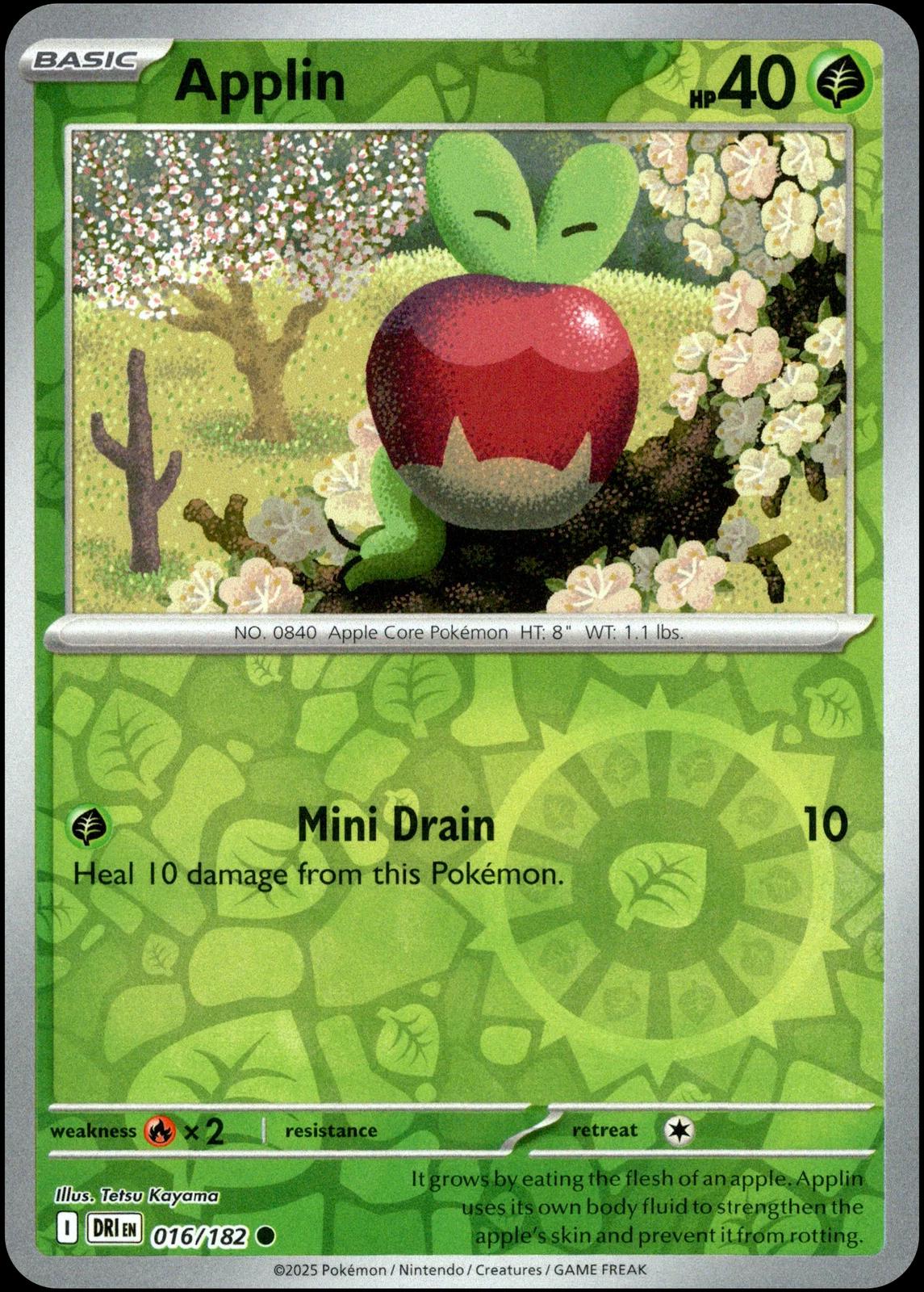 Applin [016/182] - SV10: Destined Rivals (DRI) - Reverse Holofoil