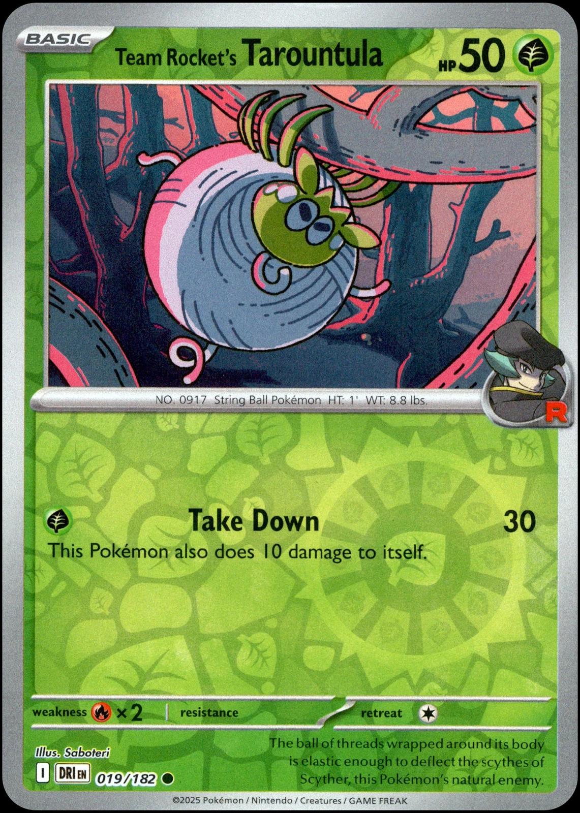 Team Rocket's Tarountula [019/182] - SV10: Destined Rivals (DRI) - Reverse Holofoil
