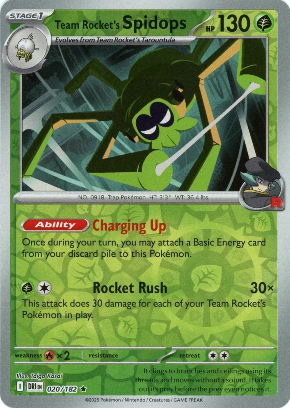 Team Rocket's Spidops - 020/182 [020/182] - SV10: Destined Rivals (DRI) - Reverse Holofoil