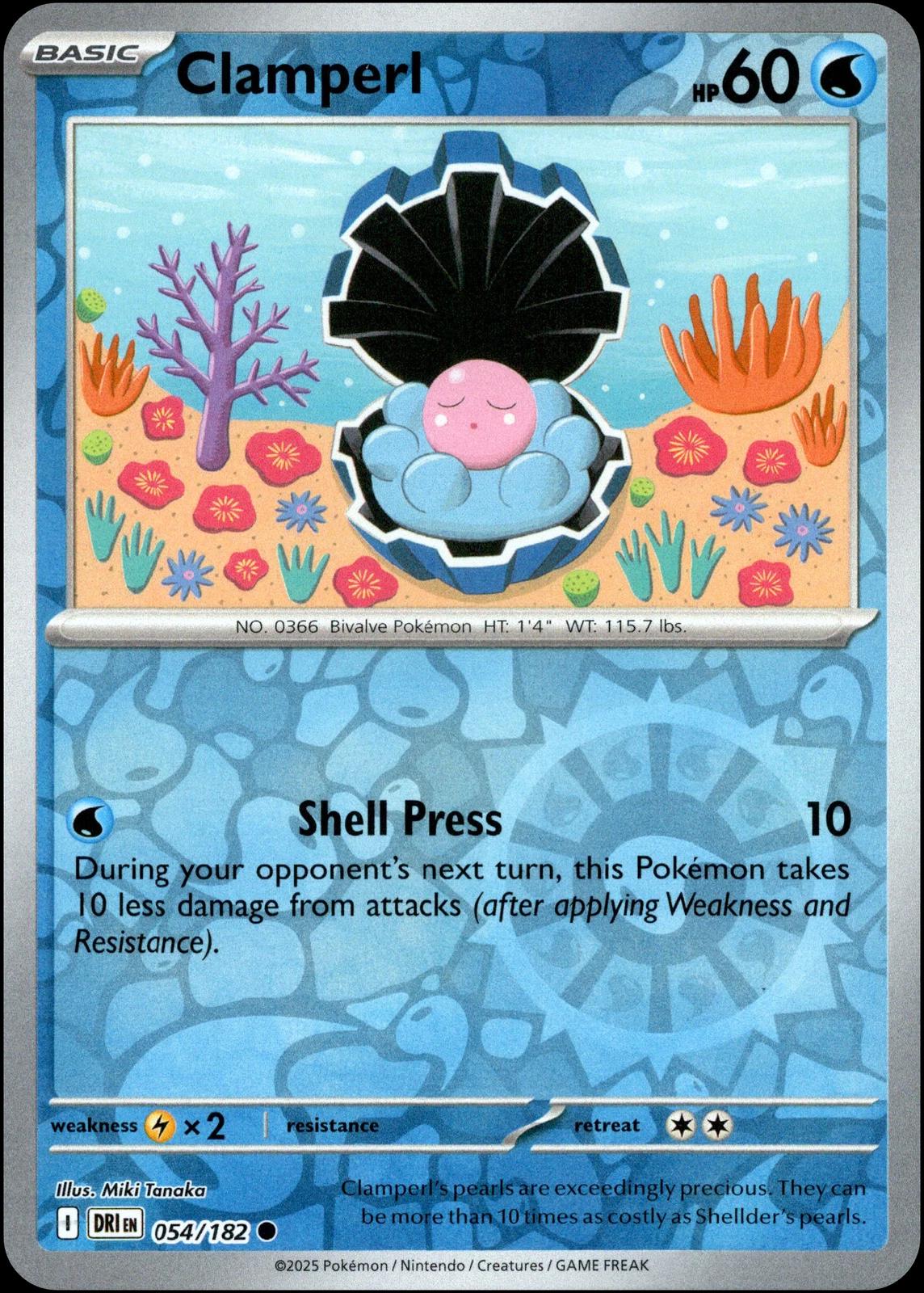 Clamperl - 054/182 [054/182] - SV10: Destined Rivals (DRI) - Reverse Holofoil