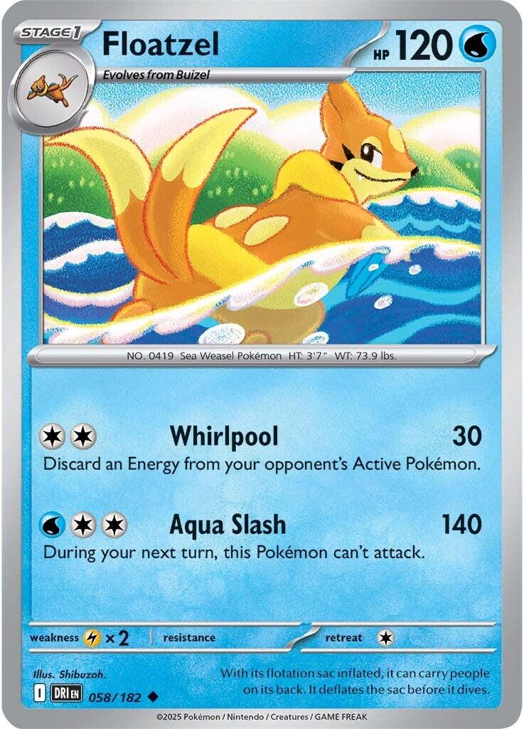 Floatzel [058/182] - SV10: Destined Rivals (DRI) - Reverse Holofoil