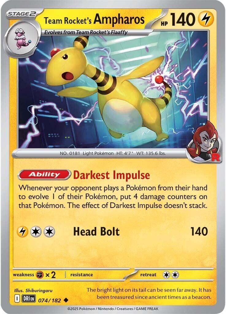 Team Rocket's Ampharos [074/182] - SV10: Destined Rivals (DRI)