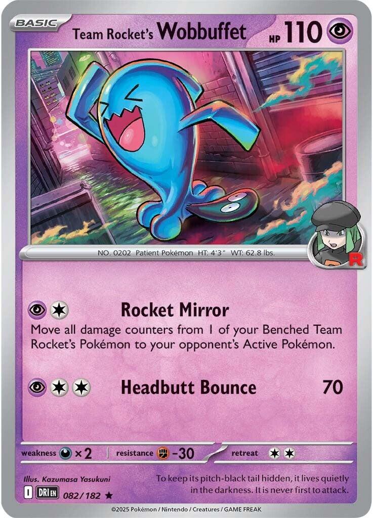 Team Rocket's Wobbuffet [082/182] - SV10: Destined Rivals (DRI) - Holofoil