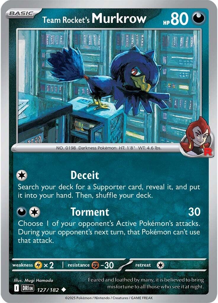Team Rocket's Murkrow - 127/182 [127/182] - SV10: Destined Rivals (DRI) - Reverse Holofoil