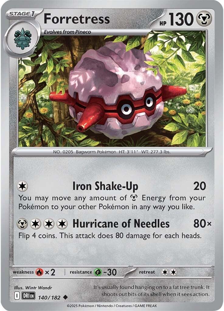 Forretress [140/182] - SV10: Destined Rivals (DRI) - Reverse Holofoil