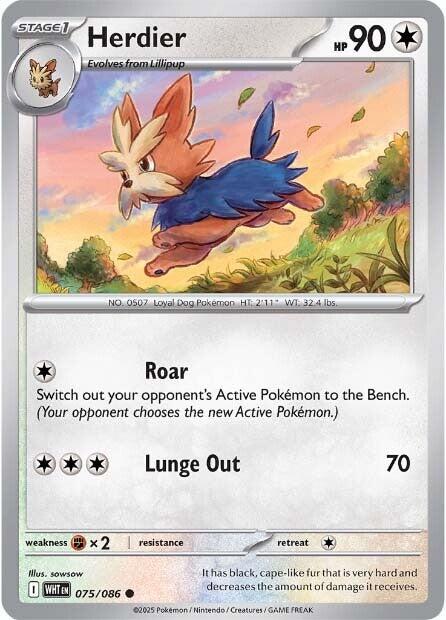 Herdier [075/086] - SV: White Flare (WHT) - Reverse Holofoil