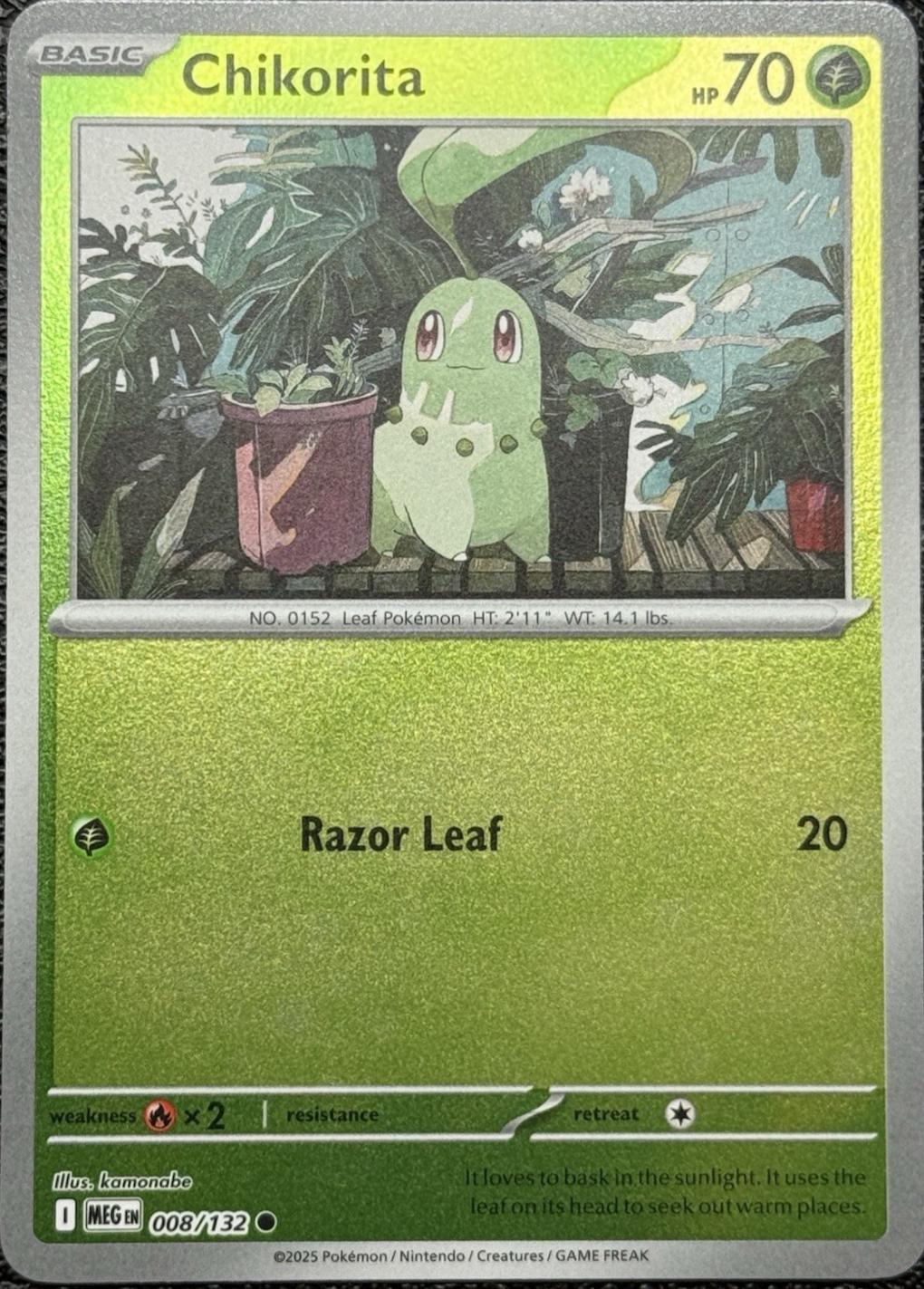 Chikorita [008/132] - ME01: Mega Evolution (MEG) - Reverse Holofoil