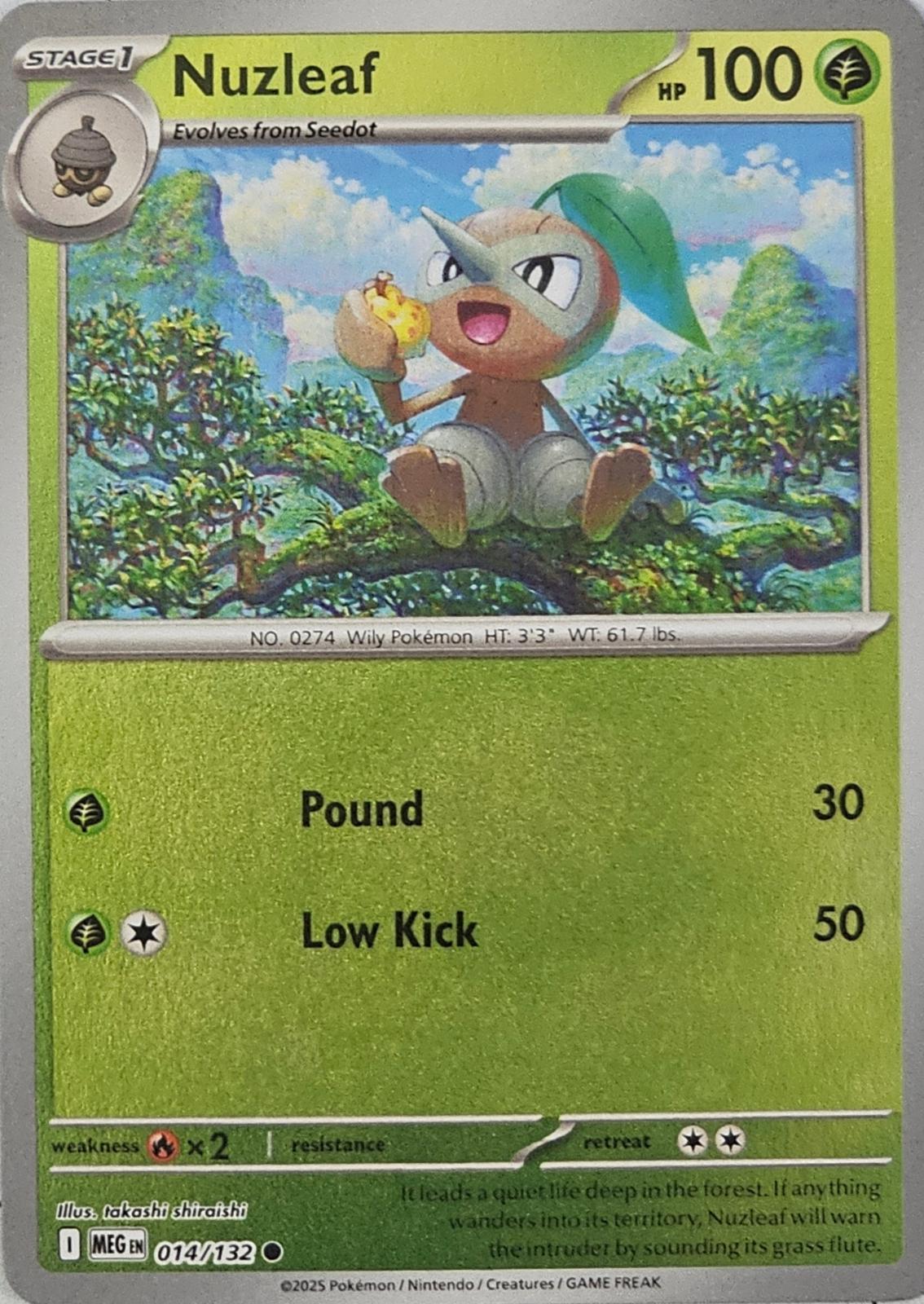 Nuzleaf [014/132] - ME01: Mega Evolution (MEG) - Reverse Holofoil