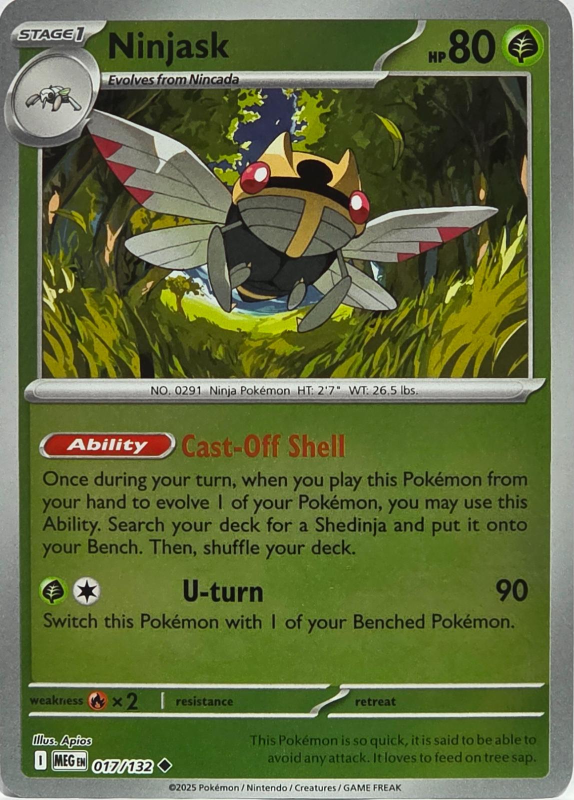 Ninjask - 017/132 [017/132] - ME01: Mega Evolution (MEG) - Reverse Holofoil