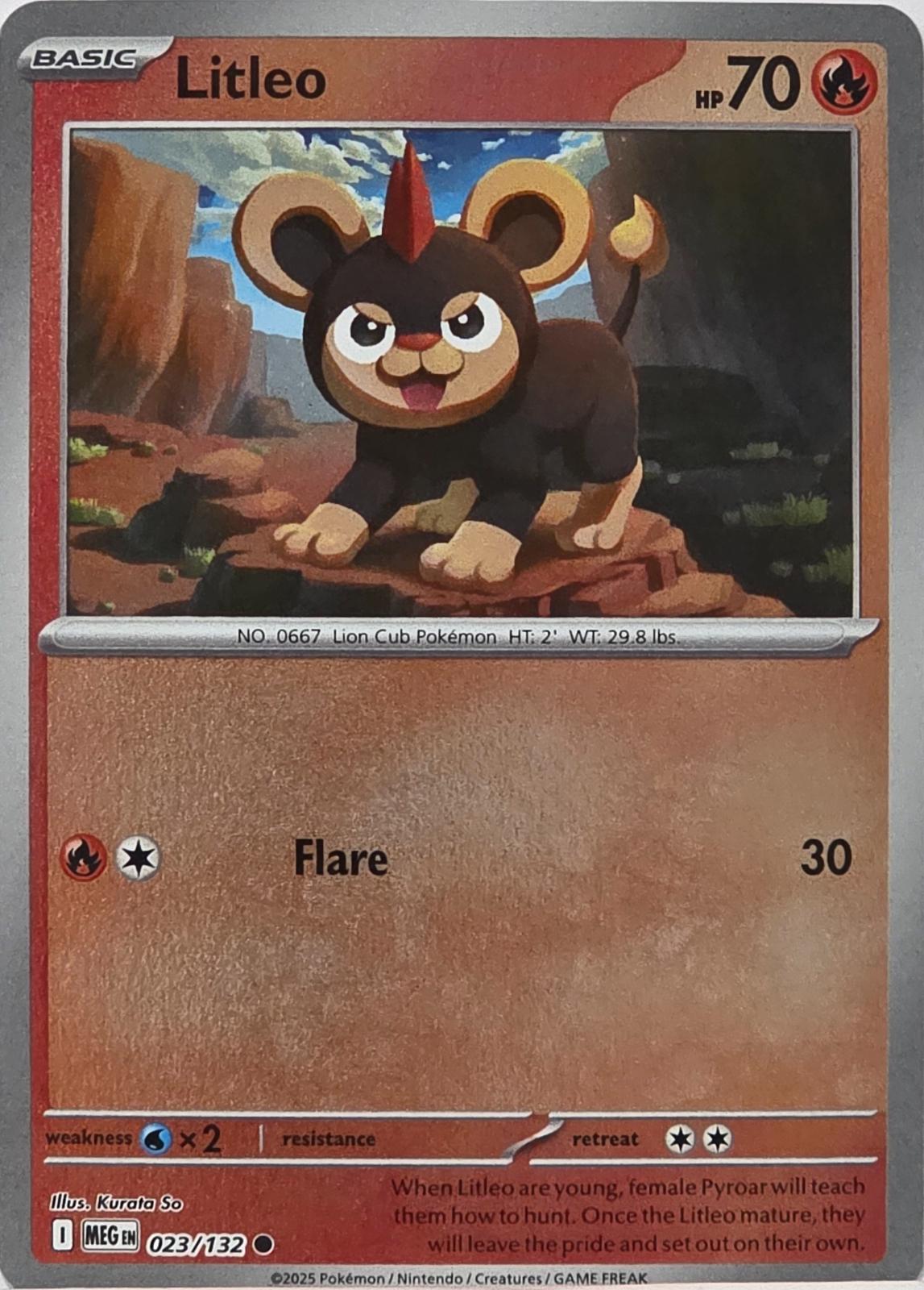 Litleo - 023/132 [023/132] - ME01: Mega Evolution (MEG) - Reverse Holofoil