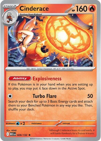 Cinderace [028/132] - ME01: Mega Evolution (MEG) - Holofoil