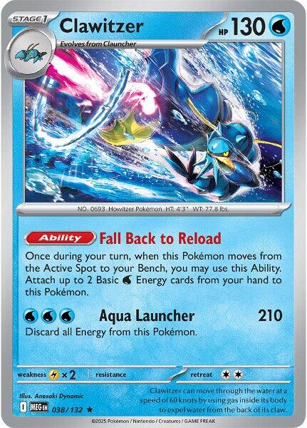 Clawitzer - 038/132 [038/132] - ME01: Mega Evolution (MEG) - Holofoil