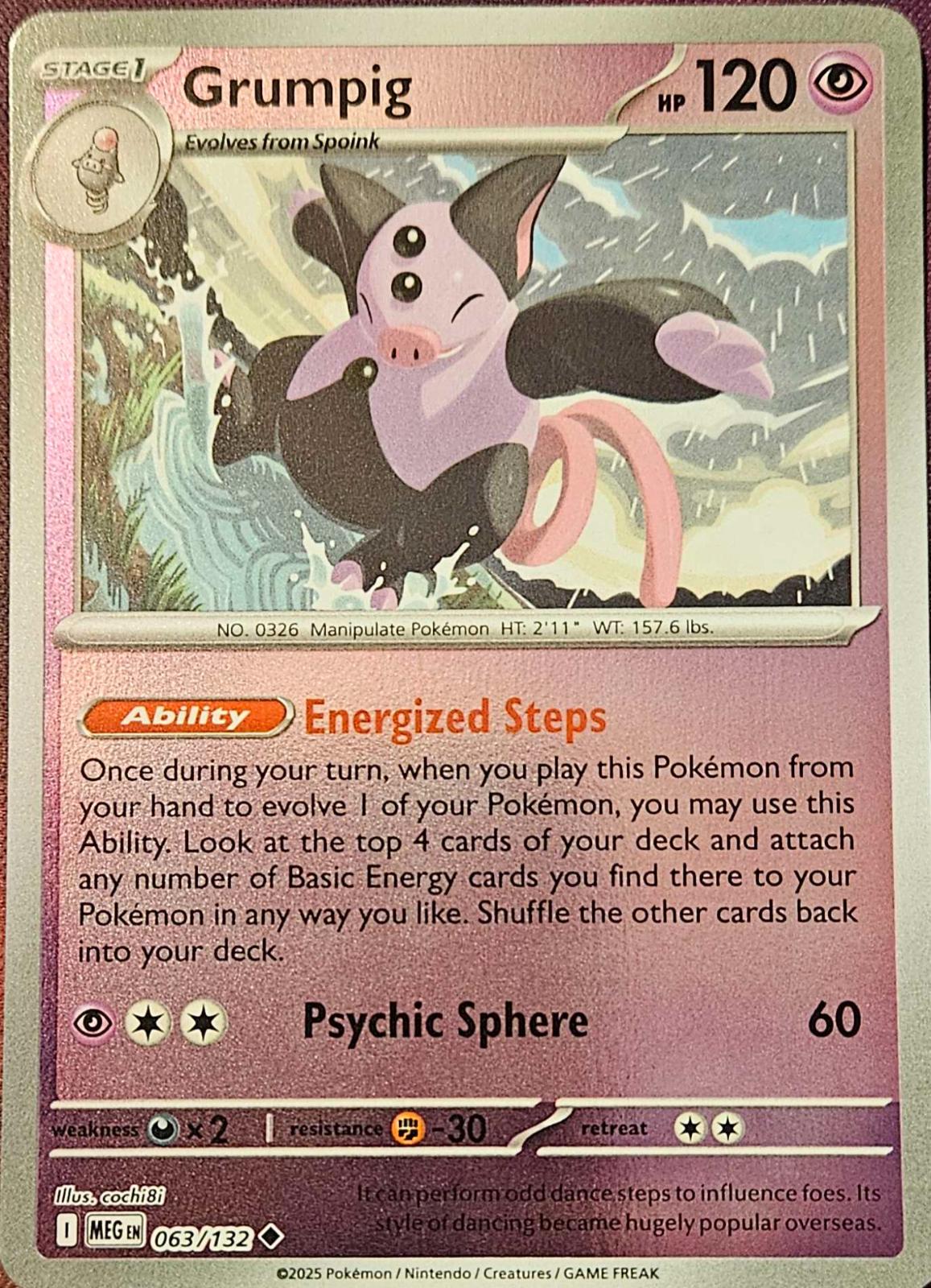 Grumpig [063/132] - ME01: Mega Evolution (MEG) - Reverse Holofoil