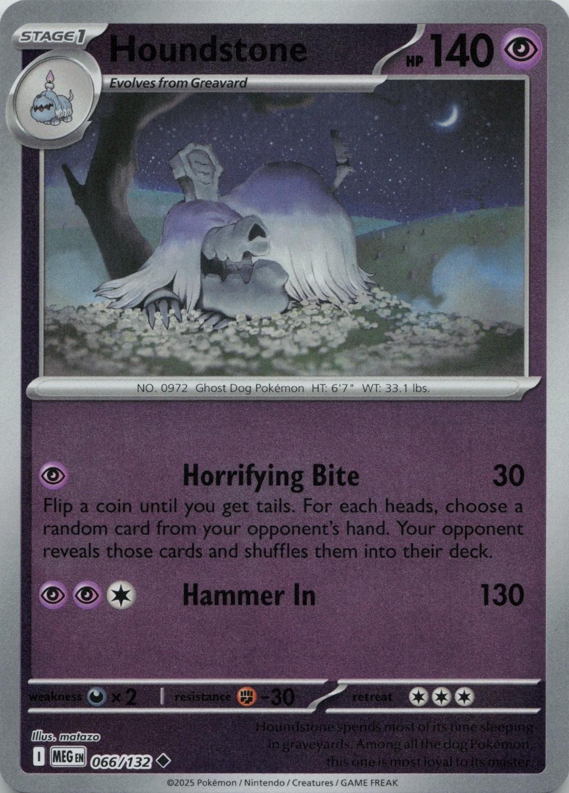 Houndstone - 066/132 [066/132] - ME01: Mega Evolution (MEG) - Reverse Holofoil