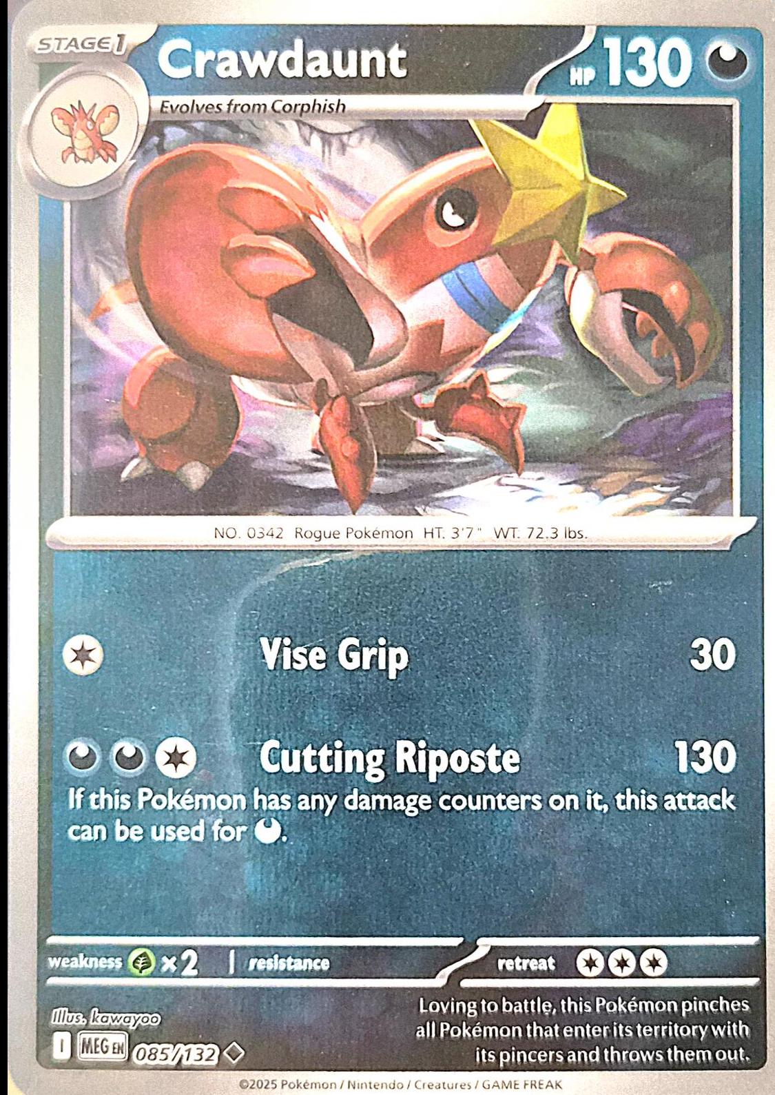 Crawdaunt [085/132] - ME01: Mega Evolution (MEG) - Reverse Holofoil